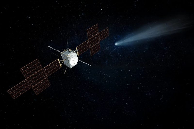 La mission JUICE de l'ESA d&eacute;voile une activit&eacute; surprenante autour de la com&egrave;te ATLAS